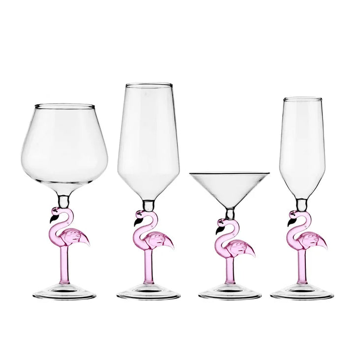 Flamingo Håndtag Glasværk Sæt til Cocktails og Vin