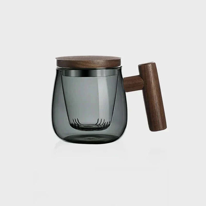 Varmebestandig Glas Teekop med Si og Låg i Elegant Design