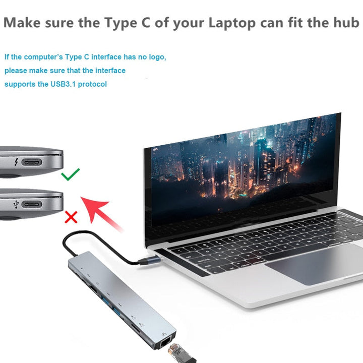 Thunderbolt 3 USB-C Hub med 4K HDMI, PD og SD/TF Kortlæser
