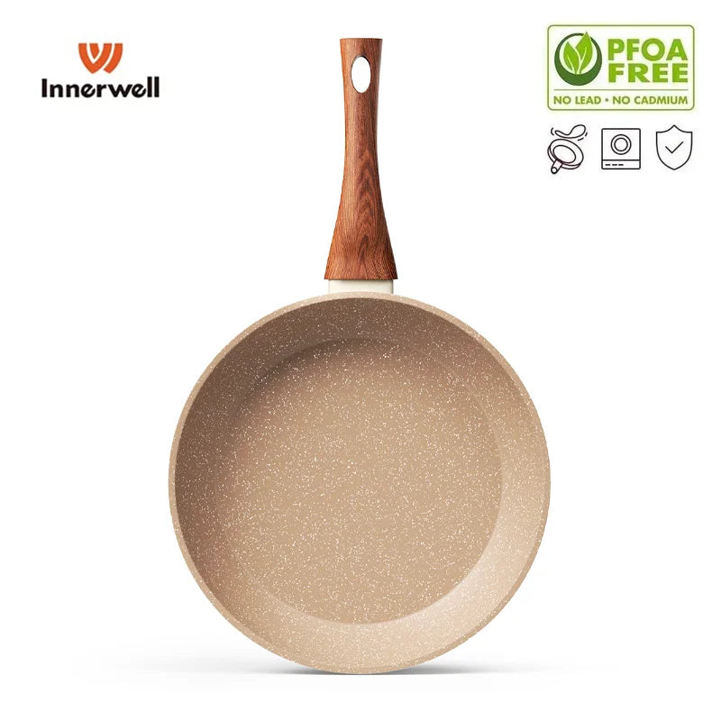 Granite Nonstick Stegepande i Aluminium med Cool Håndtag, 20-28 cm