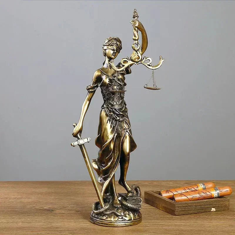 Bronze Statue af Græsk Gudinde for Retfærdighed i Resin