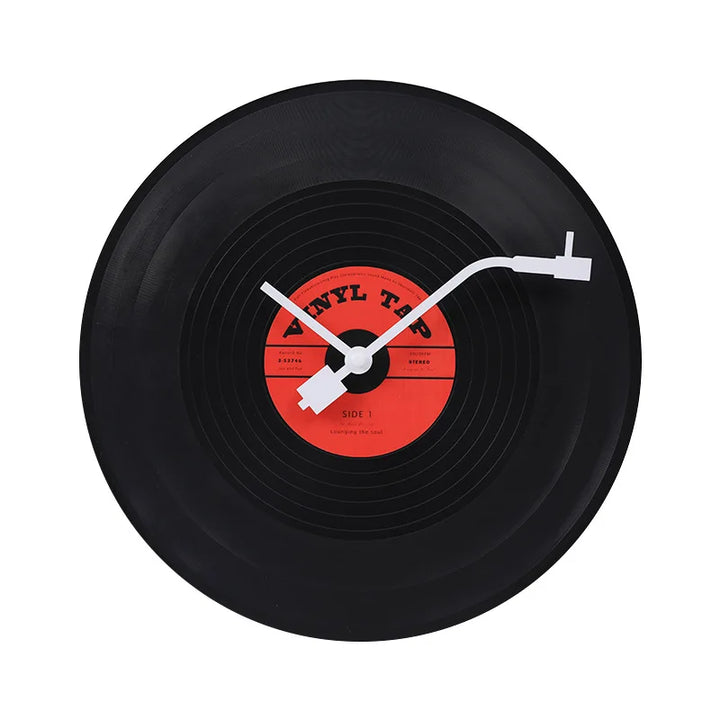 Vintage Vinyl Plade Vægur i Plast med Stille Drift