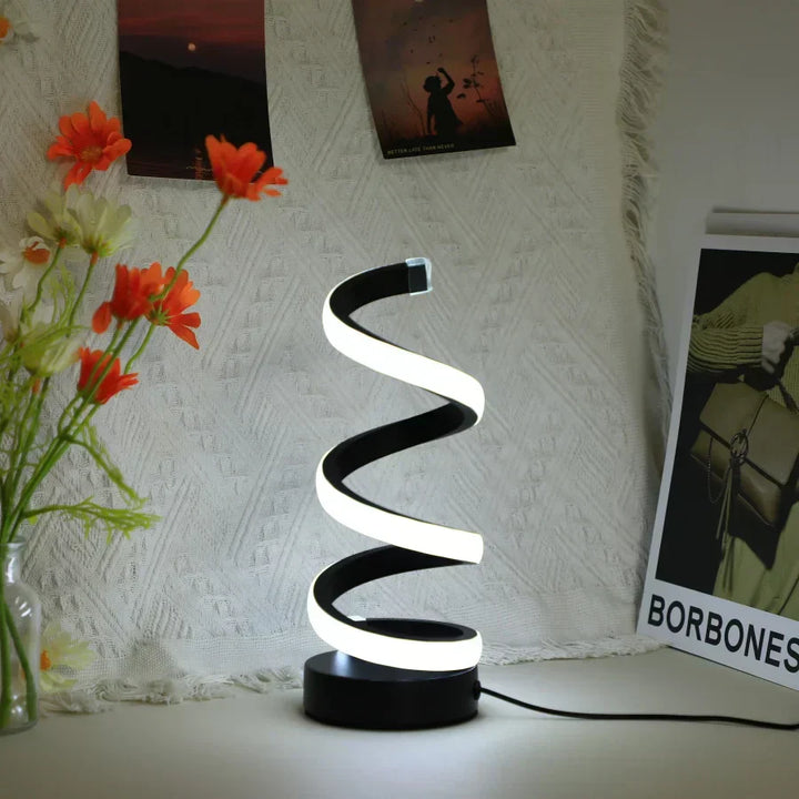 Moderne Justerbar Spiral LED Bordlampe i Metal