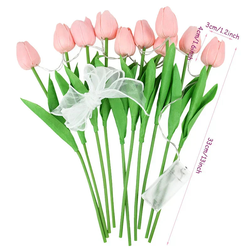 LED Faux Tulipan Bouquet Lampe til Bryllup og Hjemmedekoration