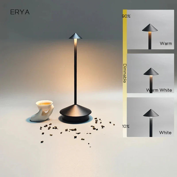 Genopladelig LED Bordlampe med Justerbar Lysstyrke og 360-graders Belysning