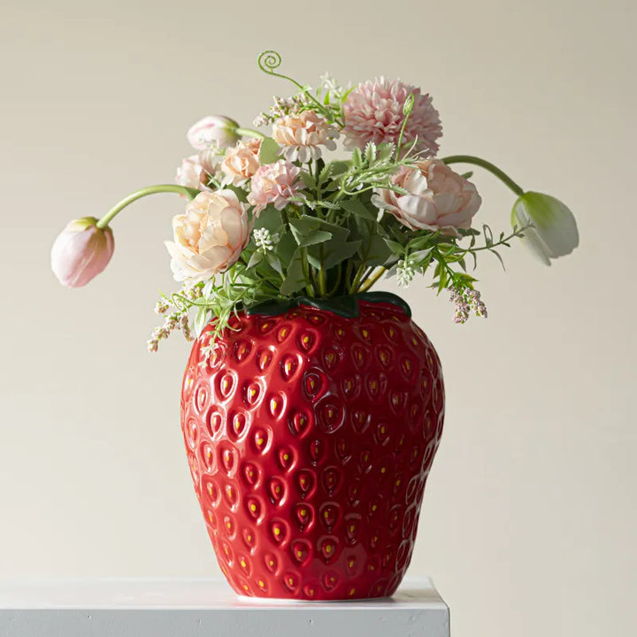 Jordbærformet Keramisk Vase til Blomsterarrangementer
