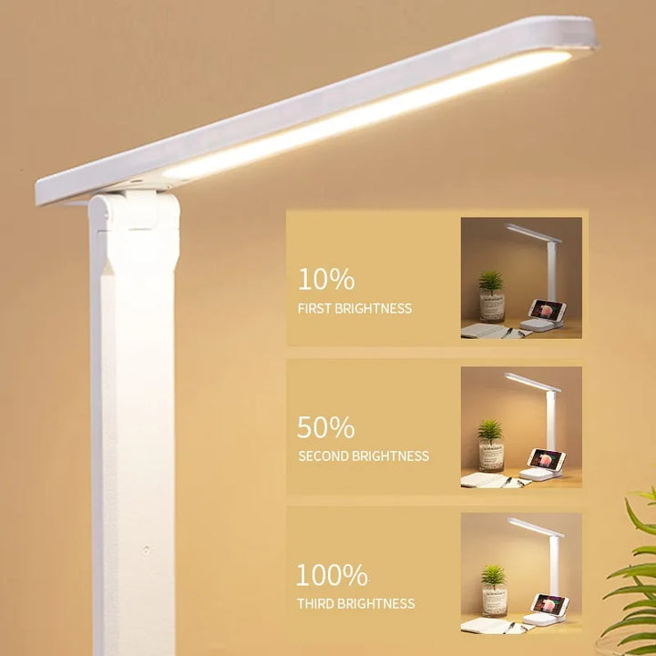 Genopladelig LED Skrivebordslampe med Touch Control og 3 Farvetemperaturer