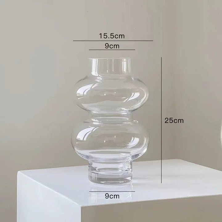 To-Trins Gul Glasvase i Letvægtsglas