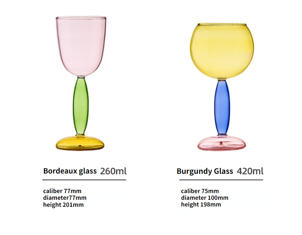 Borosilikatglas Vinglas i Bordeaux og Crimson