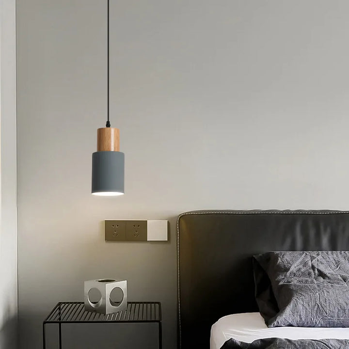 Moderne LED Pendellampe i Metal og Træ
