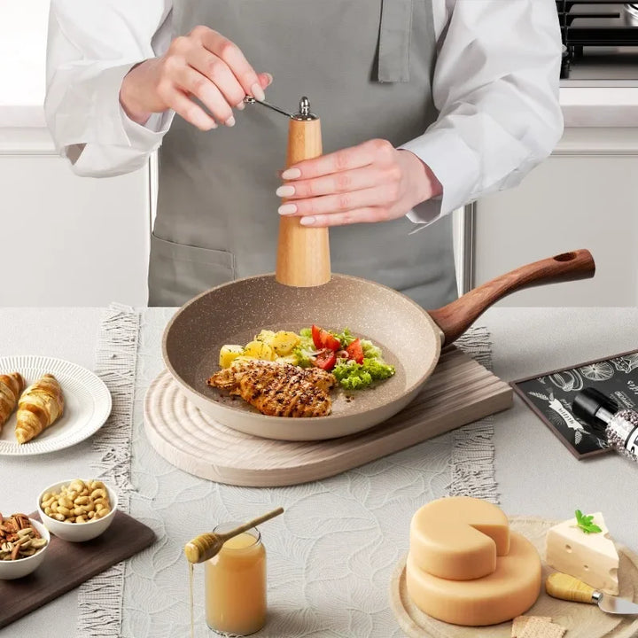 Granite Nonstick Stegepande i Aluminium med Cool Håndtag, 20-28 cm