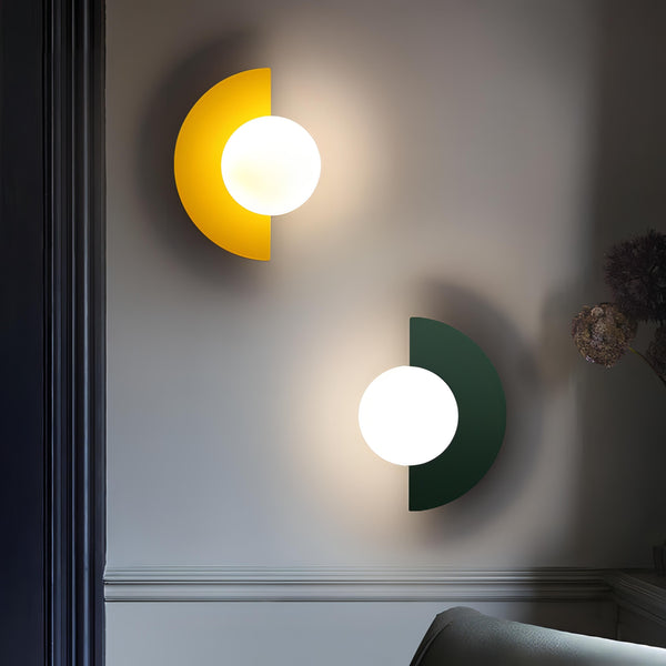 Nordisk Halvcirkel Væglampe med LED i 6 Farver