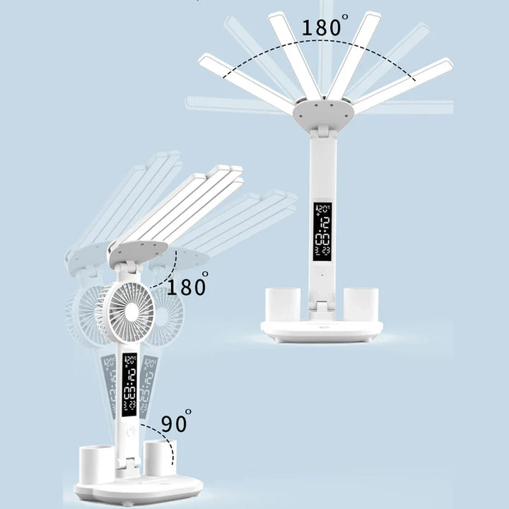 Multifunktionel Smart Bordlampe med Blæser og Digitalur