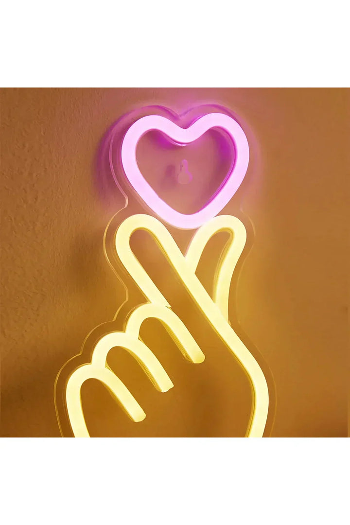 Hånd Hjerte Neon Skilt i Akryl med LED Belysning