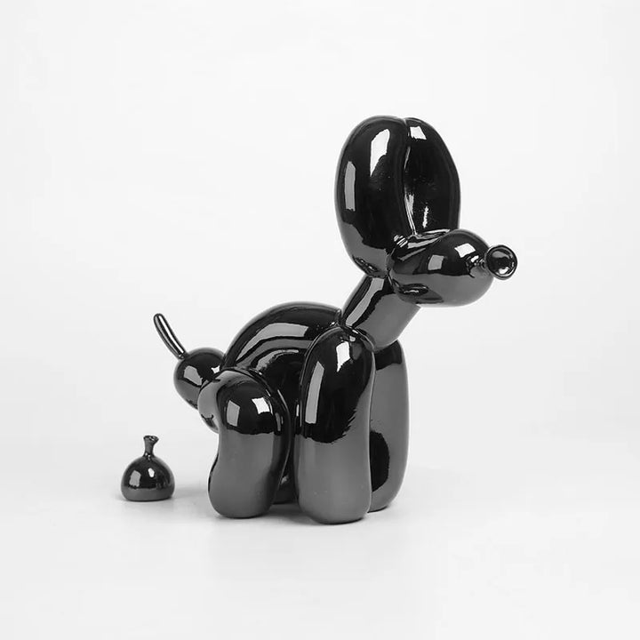 Minimalistisk Ballon Hund Ornament i Glansfuld Hvid