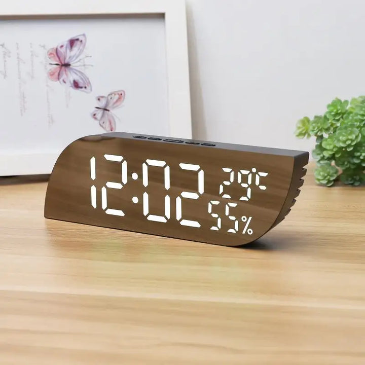 Moderne LED Digital Vækkeur med Dobbelt Display og Snooze Funktion