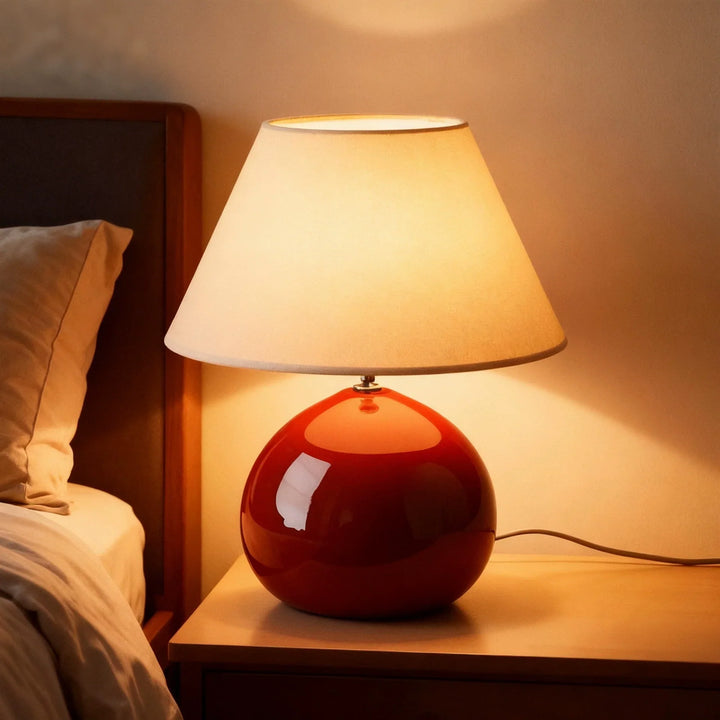 Vintage Kastanje-stil Bordlampe med Varmt Lys