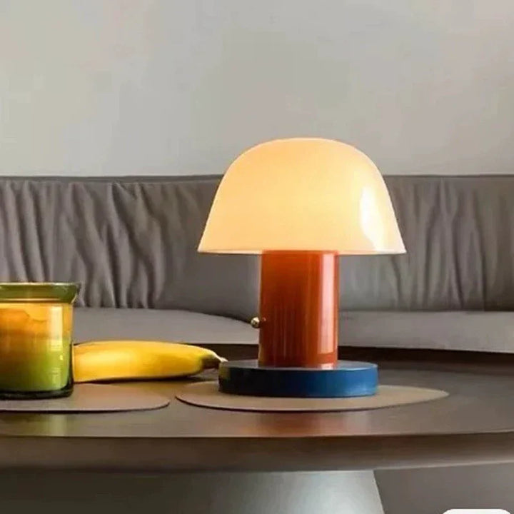 Bærbar Touch Bordlampe i Svampeform med LED Lys