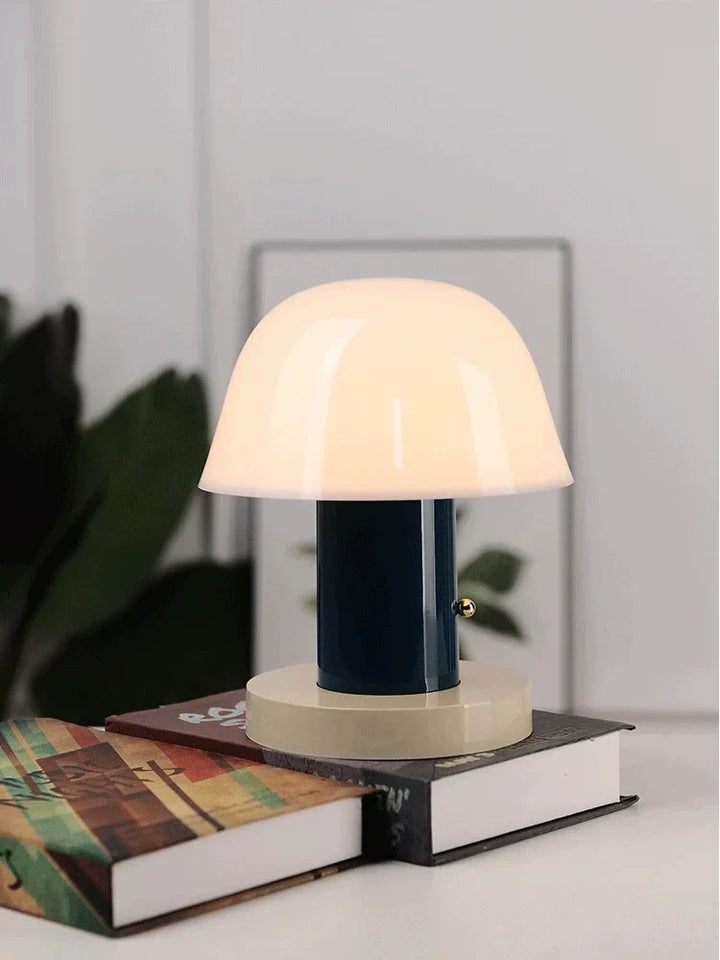 Bærbar Touch Bordlampe i Svampeform med LED Lys