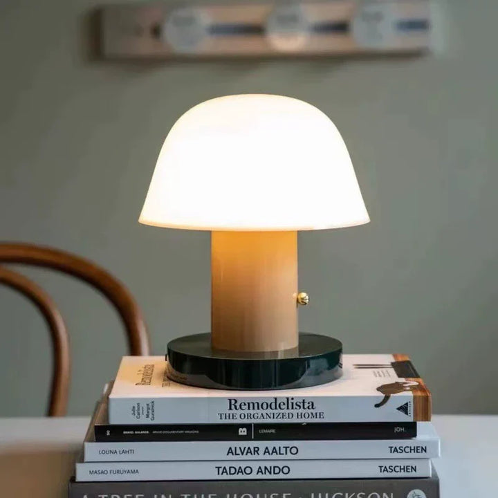 Bærbar Touch Bordlampe i Svampeform med LED Lys
