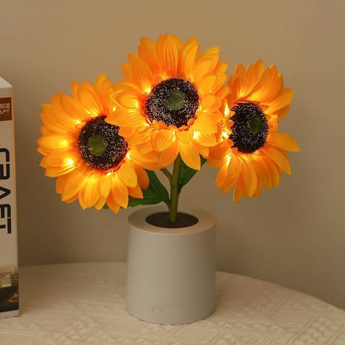 Solskins LED Bordlampe med Genopladeligt Batteri og Naturligt Design
