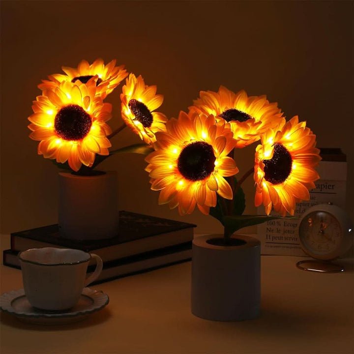 Solskins LED Bordlampe med Genopladeligt Batteri og Naturligt Design