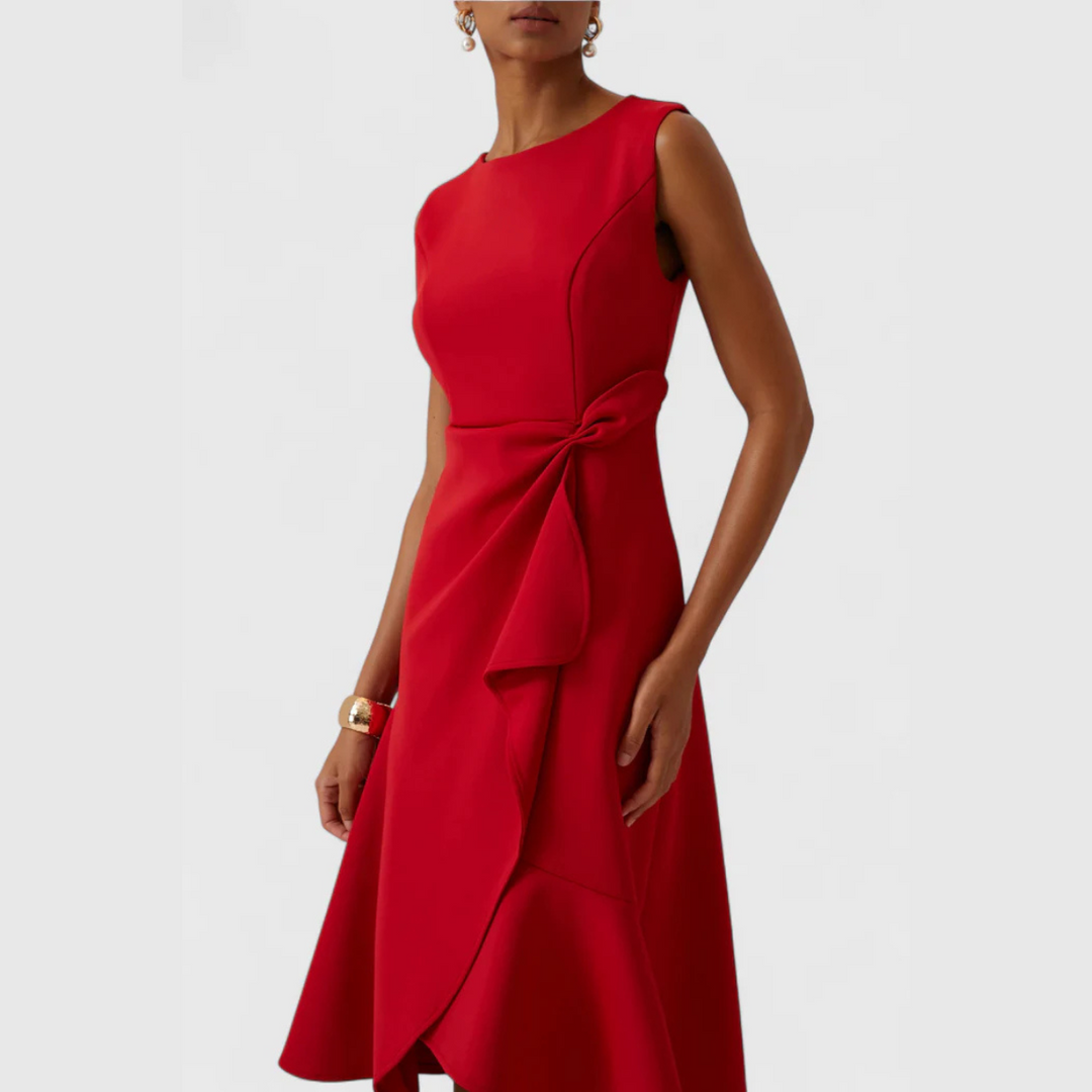 Sheila™ | Draperet Asymmetrisk Midi Kjole