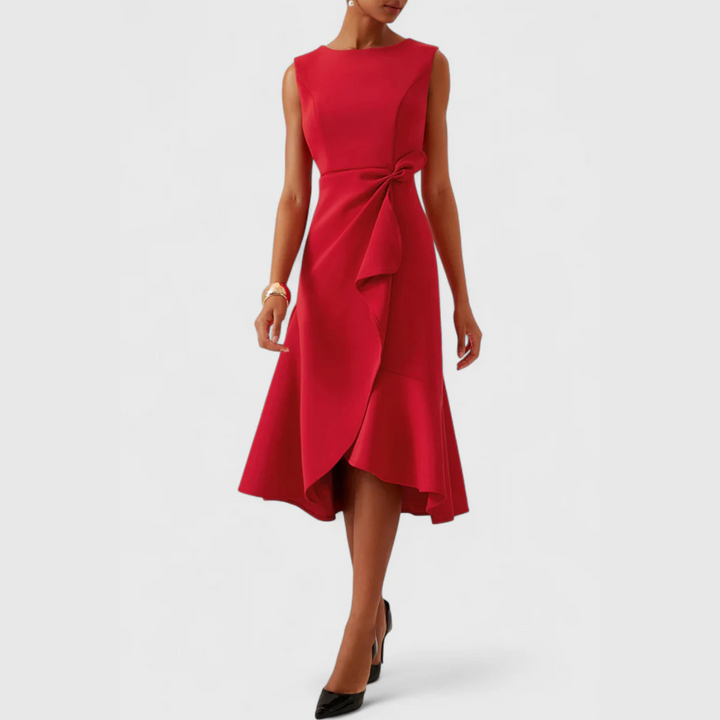 Sheila™ | Draperet Asymmetrisk Midi Kjole