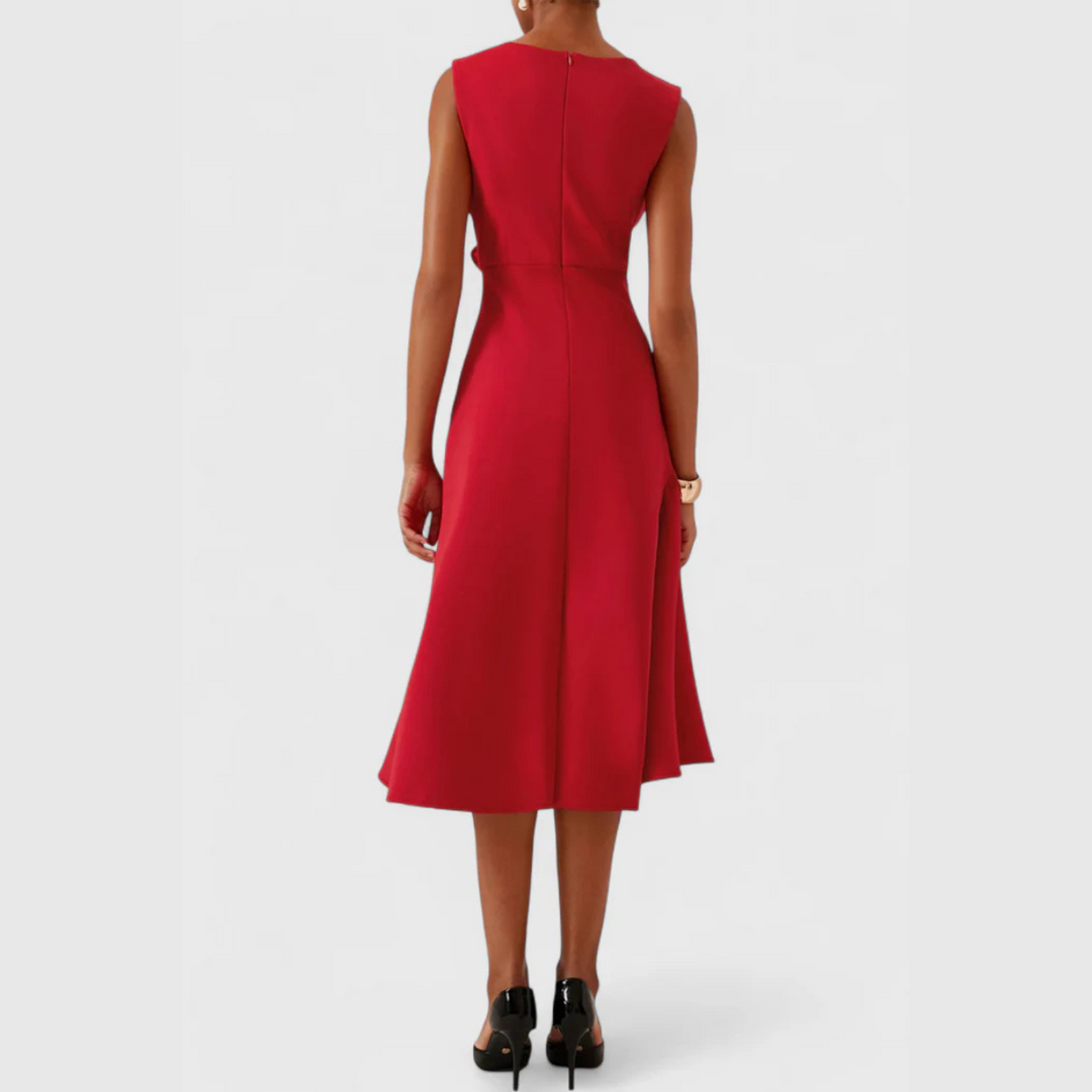 Sheila™ | Draperet Asymmetrisk Midi Kjole