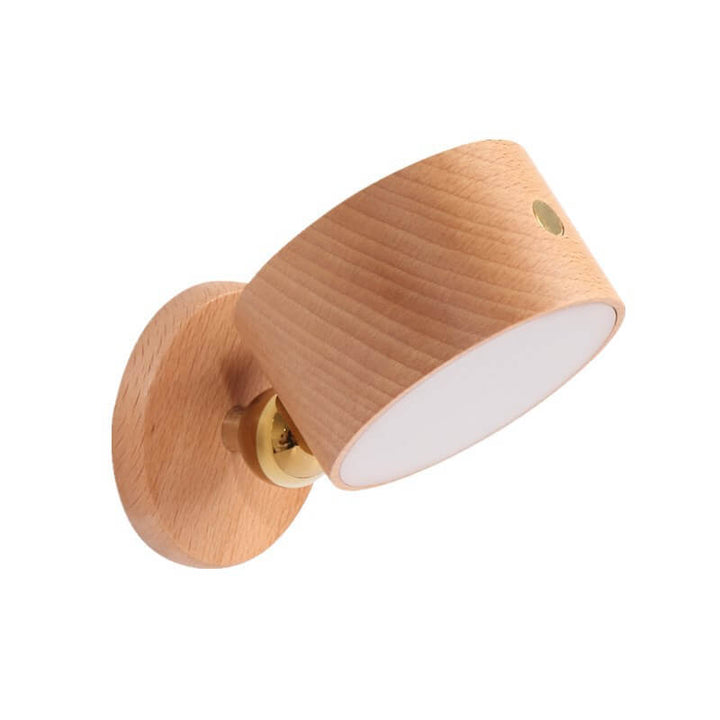 Moderne Træ Touch LED Væglampe - USB Genopladelig