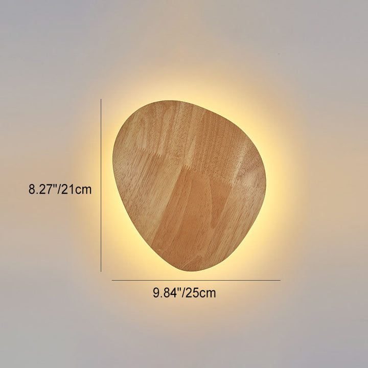 Minimalistisk Træ LED Væglampe i Rund og Oval Form