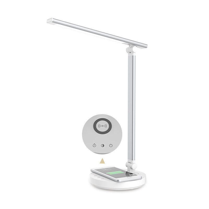 Minimalistisk Foldbar USB LED Skrivebordslampe i Sølv eller Sort