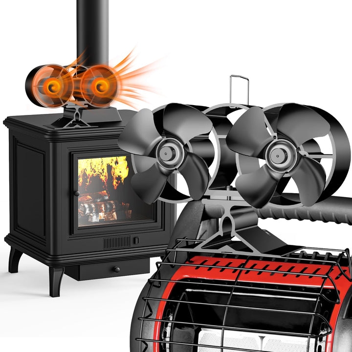 Varme Drevet Pejs Ventilator i Aluminium