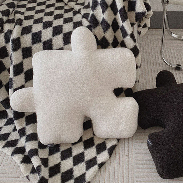 Puzzle Mønster Pude Betræk Sæt i Sort og Hvid