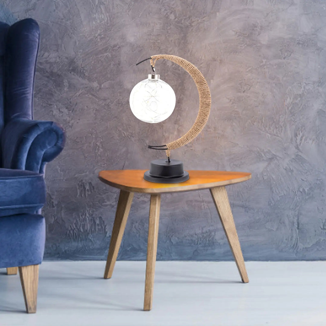 LED Månelampe i Glas - Batteridrevet, Realistisk Design