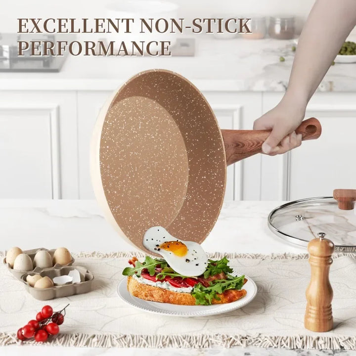 Granite Nonstick Stegepande i Aluminium med Cool Håndtag, 20-28 cm