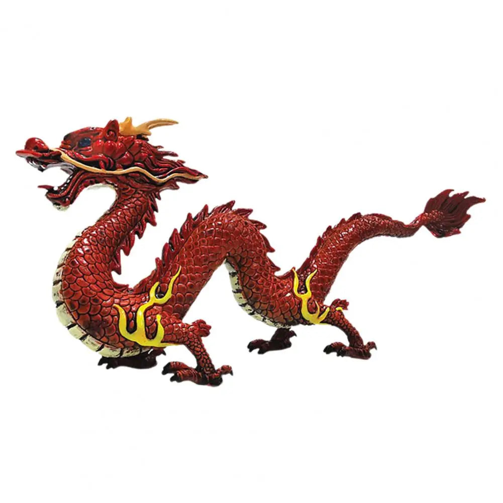Elegant Kinesisk Drage Feng Shui Skulptur i PVC