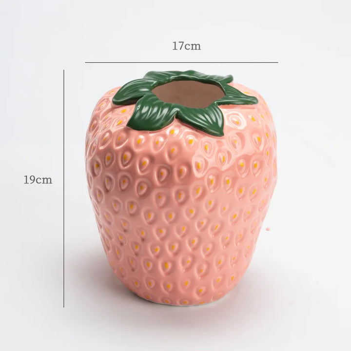 Jordbærformet Keramisk Vase til Blomsterarrangementer