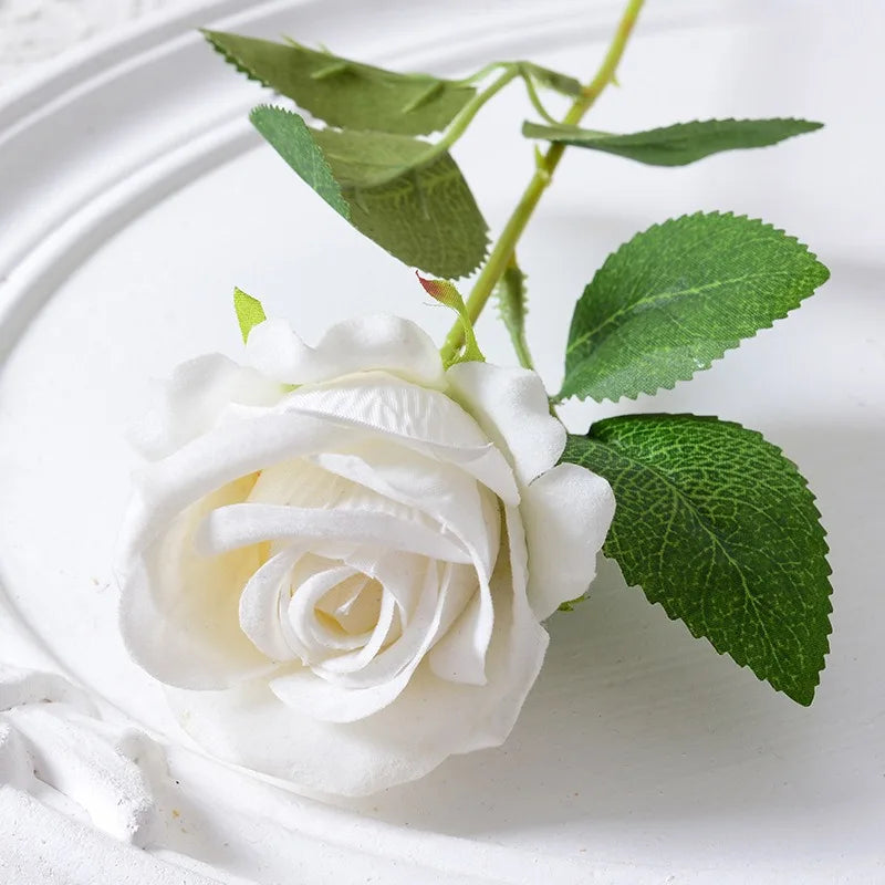 Realistisk Kunstig Rose Bouquet i Velvet - 20 Livagtige Blomster