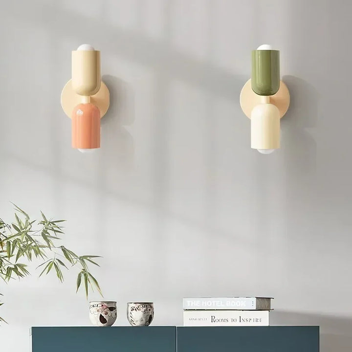 Moderne Cremefarvet Dobbelthoved LED Væglampe