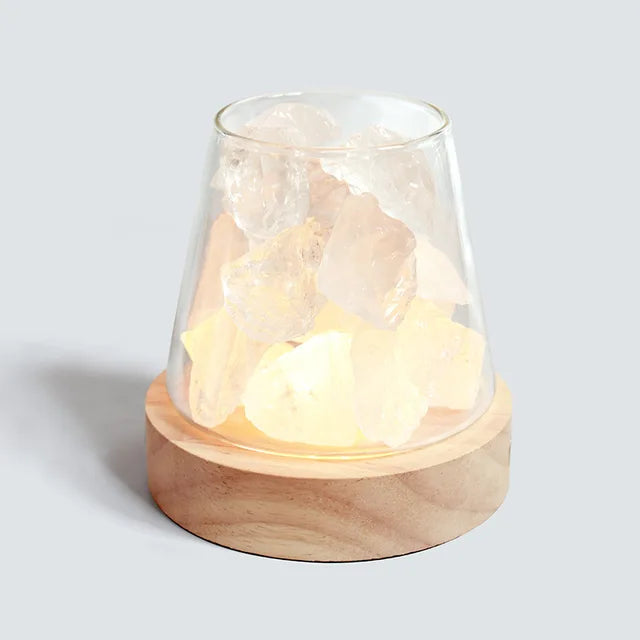Himalayasaltlampe med Æterisk Olie Diffuser og Genopladeligt Batteri