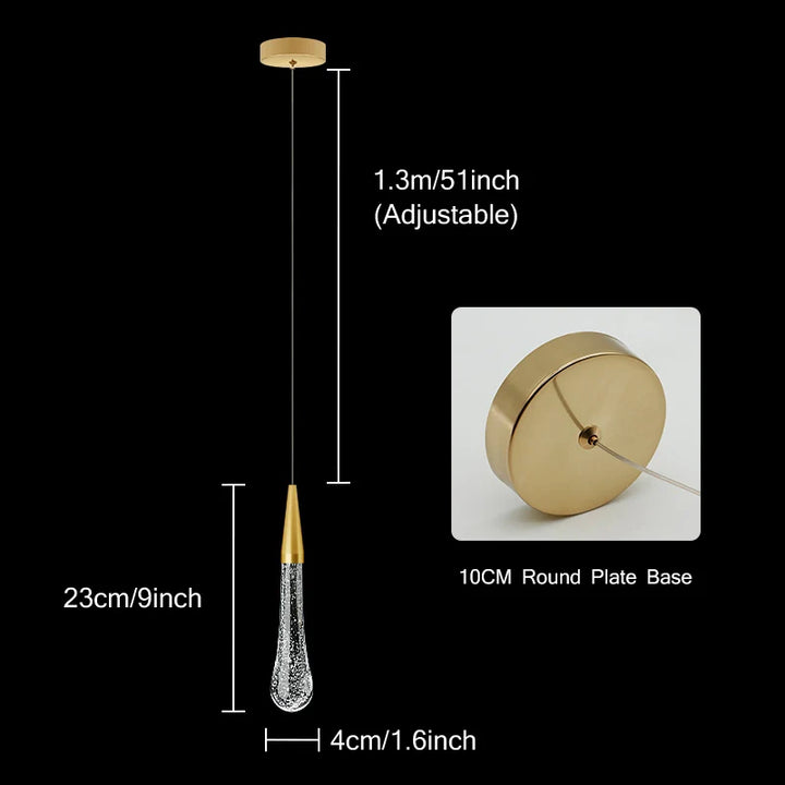Krystal Pendellampe med Metalramme - Moderne LED Belysning