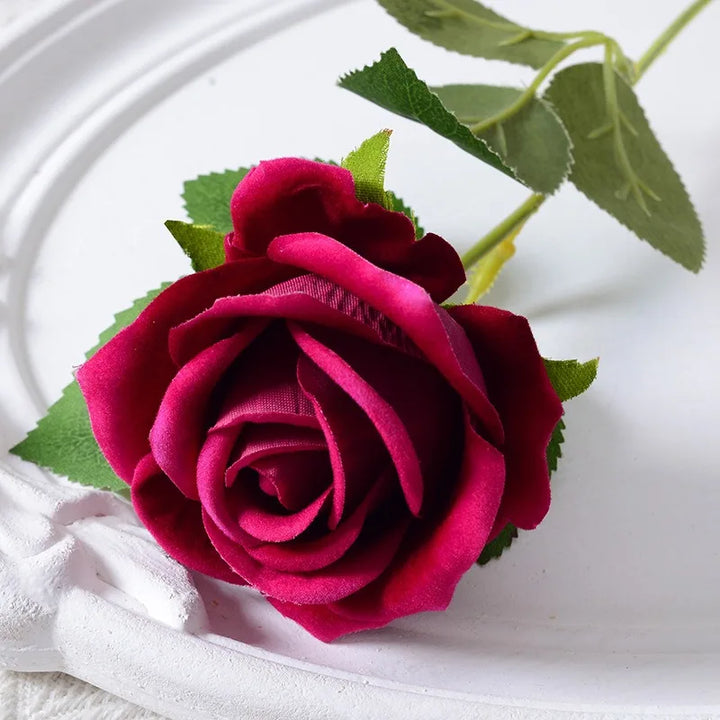Realistisk Kunstig Rose Bouquet i Velvet - 20 Livagtige Blomster