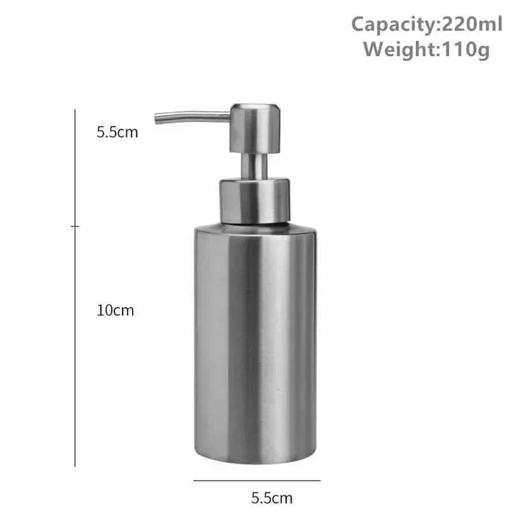 Elegant Sæbedispenser i Rustfrit Stål - Genopfyldelig Håndpumpe, 250ml/350ml/550ml