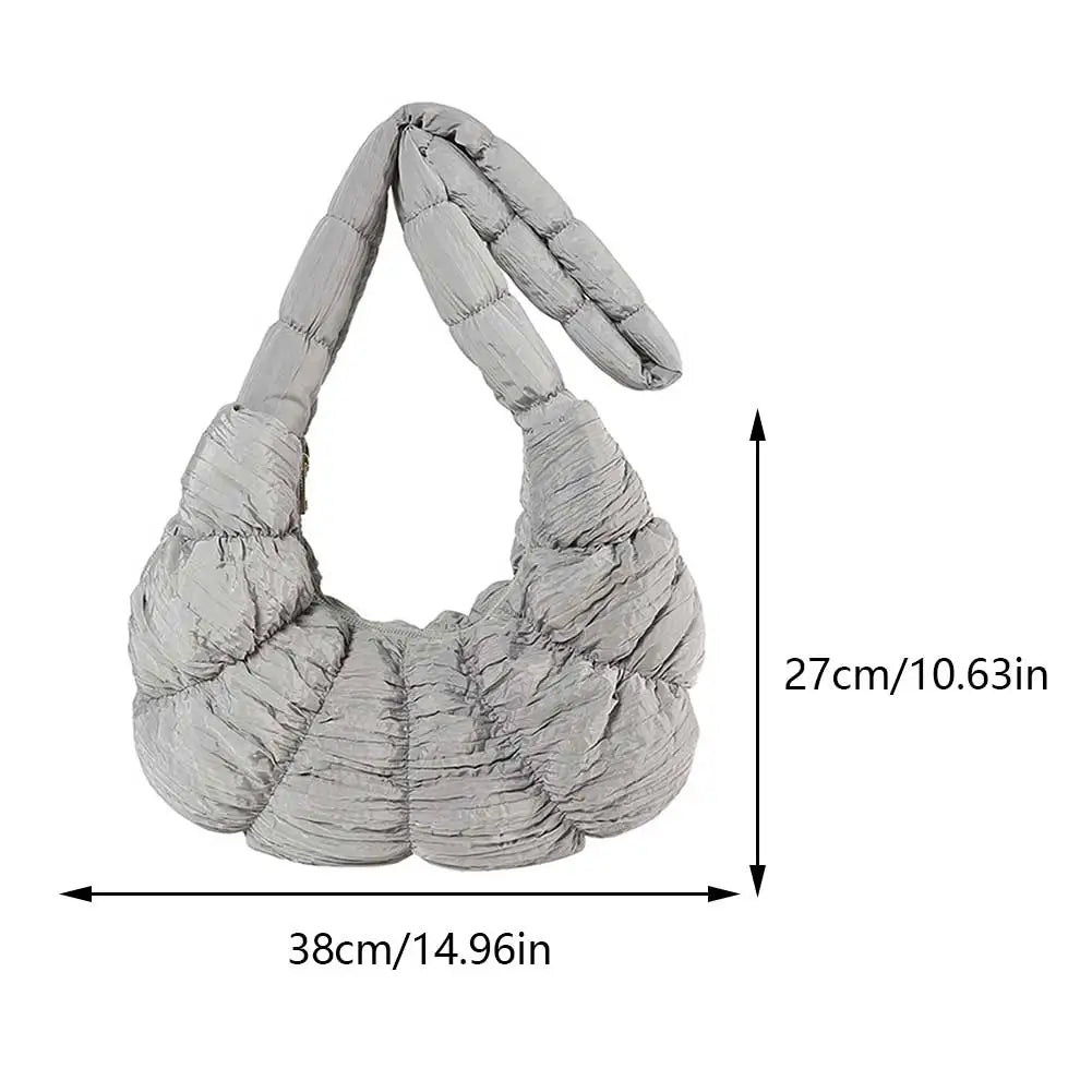 Puff Croissant Skuldertaske i Let Nylon
