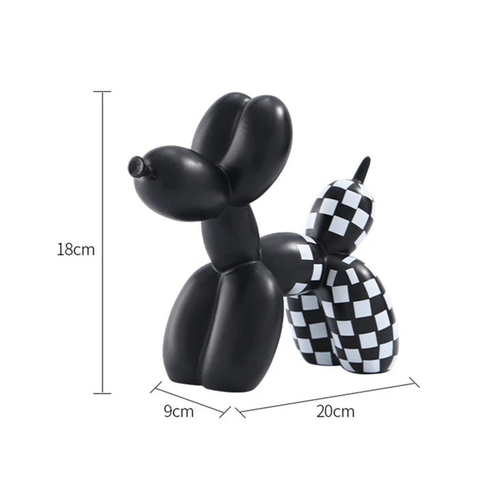 Harlekin Ballonhund Skulptur i Håndlavet Harpiks