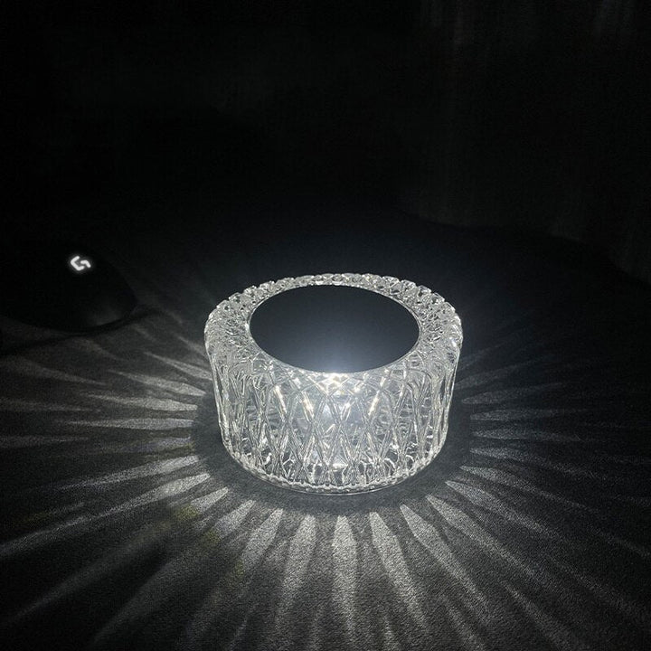Elegant Krystal LED Bordlampe med Fuglerede Design