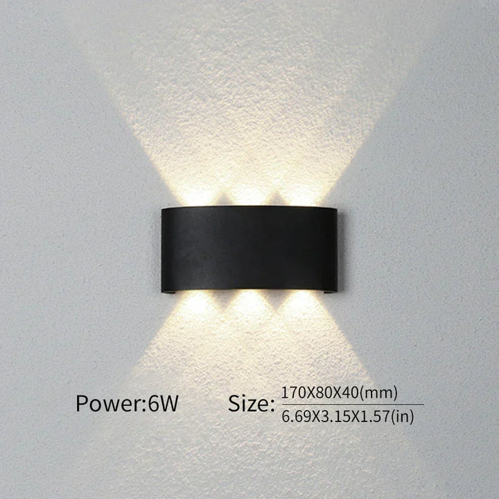 Minimalistisk Aluminium LED Væglampe til Indendørs og Udendørs Brug