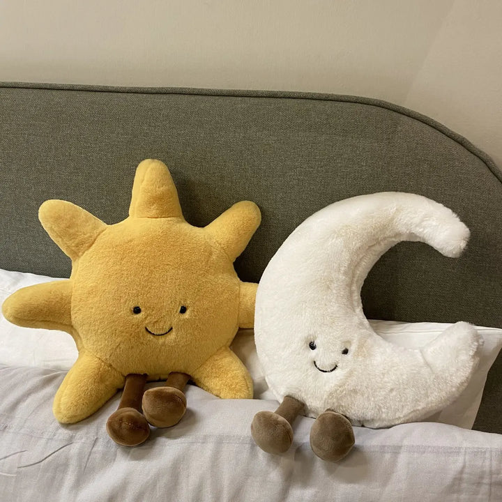 Måneskin og Stjerneskær Plys Puder med Fluffy Design