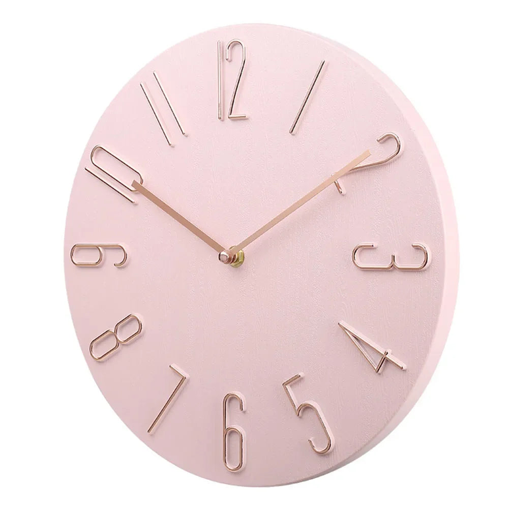 Minimalistisk Quartz Vægur i Hvid, Blå, Sort og Pink